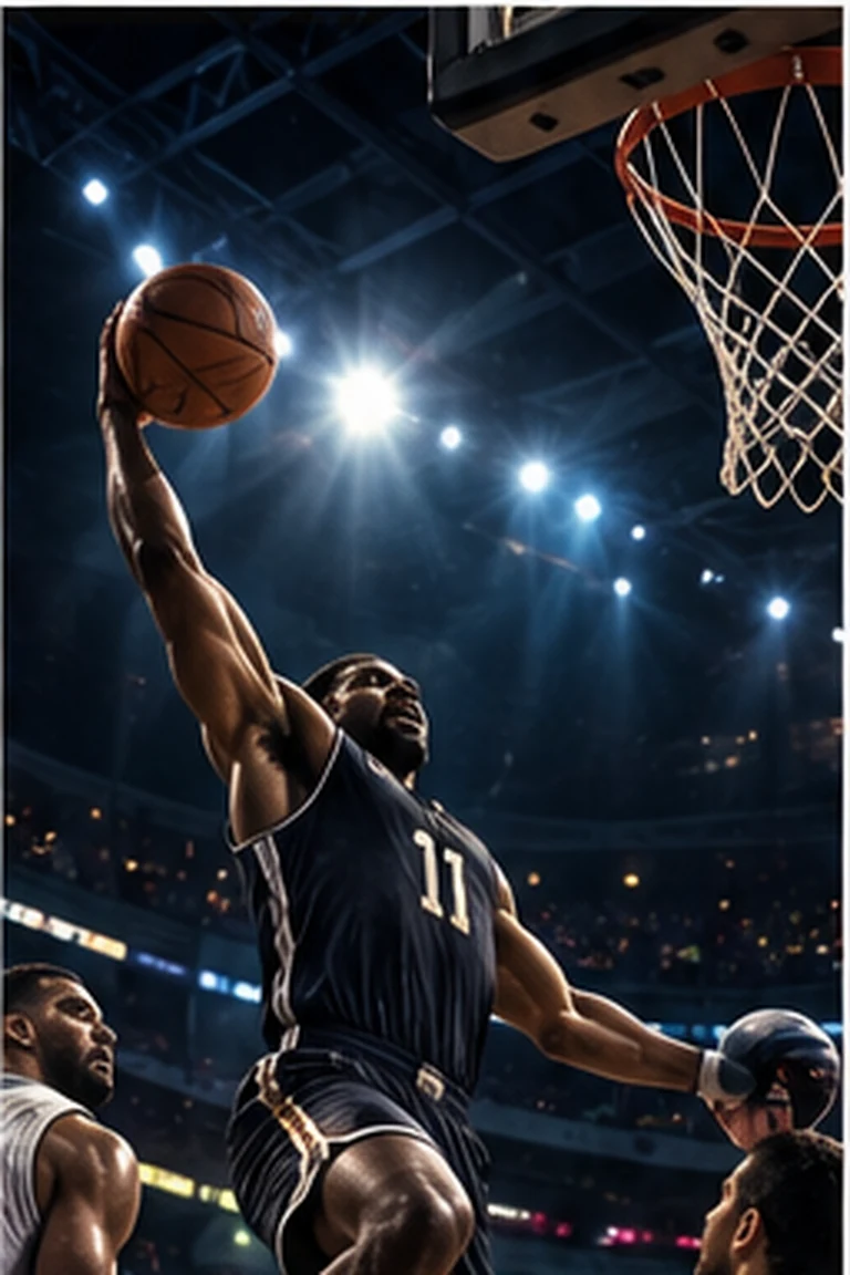 Original AI-created basketball arena artwork