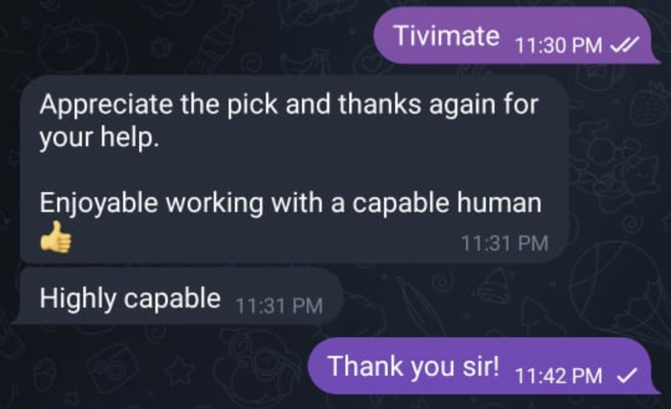 Xtreme HD IPTV customer feedback screenshot
