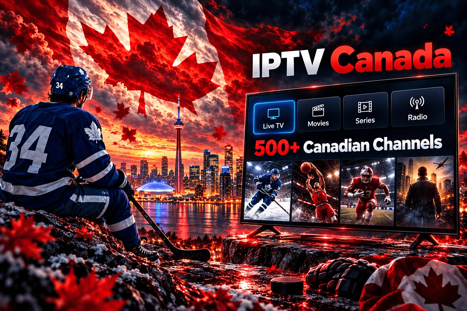 IPTV Canada English entertainment with live TV, movies, series and sports