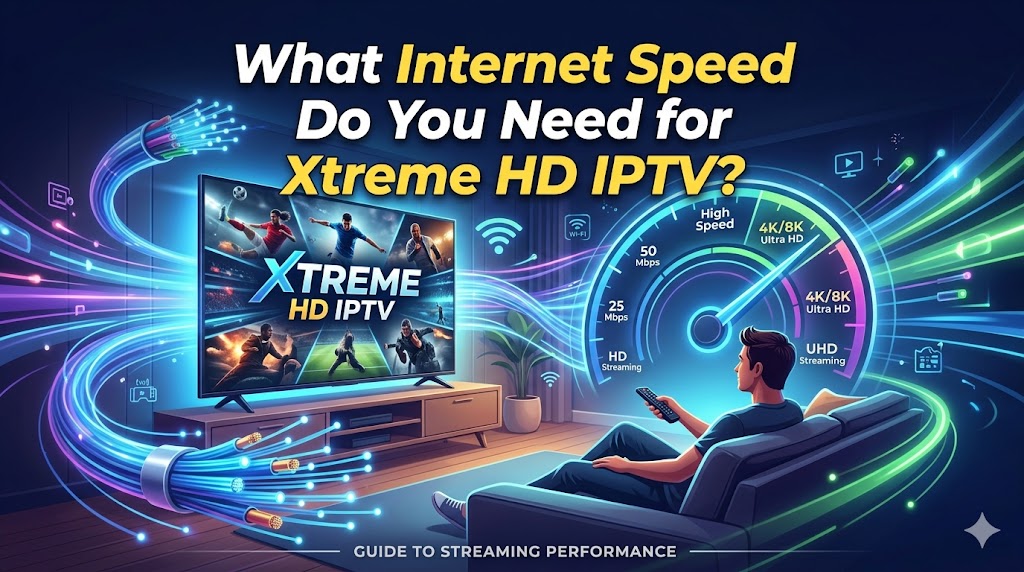 Xtreme HD IPTV internet speed recommendations for HD and 4K streaming.